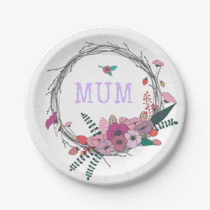 Borden van Floral Mum Paper Papieren Bordje