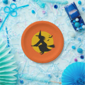 Borden van halloween flying Witch Paper Papieren Bordje (Feest)