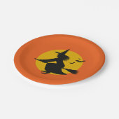 Borden van halloween flying Witch Paper Papieren Bordje (Gekanteld)