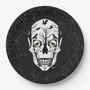 Borden van halloween-papier voor de schedelbasis - papieren bordje