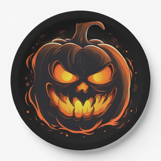 Borden van halloween Pumpkin-papier Papieren Bordje (Voorkant)