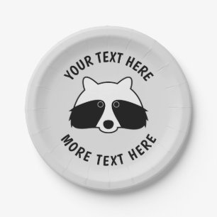 Borden van het feest van het kind van Cute raccoon Papieren Bordje