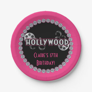 Borden van Hollywood Birthday Party Papieren Bordje