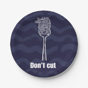 Borden van karton - Don't Cut – Spaghetti Humor Papieren Bordje
