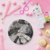 Borden van losse, ruwe granietrots papieren bordje (Feest)