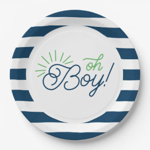 Borden van marinescheepvaart en witte Baby showers Papieren Bordje