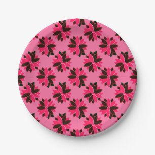 Borden van Metal Poinsettia Flowers-9-PINK-RED-PAP Papieren Bordje