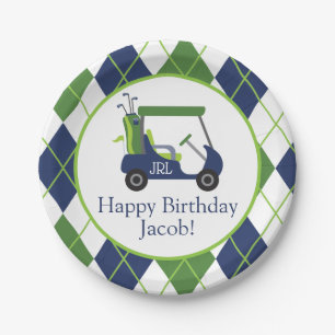 Borden van Navy & Green Golf Papieren Bordje