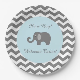 Borden van olifant baby shower in ijzerdruk papieren bordje