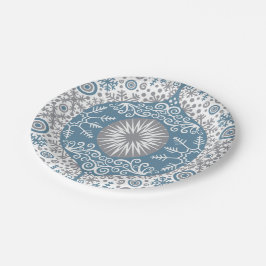 Borden van ornament- en winterpapier papieren bordje