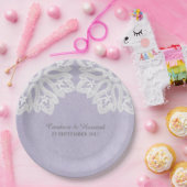 Borden van Paars elastisch papier Papieren Bordje (Feest)