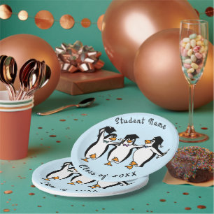 Borden van pinguïns papieren bordje