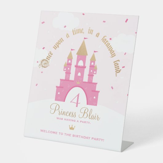Borden van Princess Party Reclamebord Met Voetstuk (Voorkant)