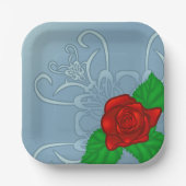 Borden van rood rozenpapier papieren bordje (Voorkant)