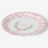 Borden van roze gingham Laurel Crest Paper Papieren Bordje (Gekanteld)