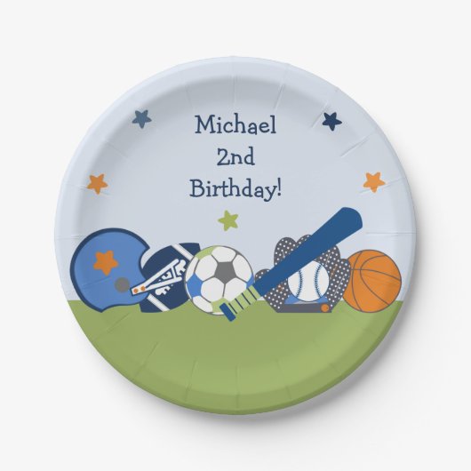 Borden van sportpartij voor sporters papieren bordje (Voorkant)