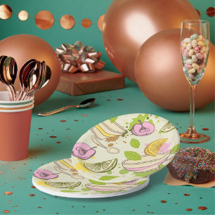 Borden van thee- en fruitpapier papieren bordje