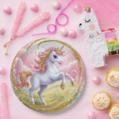Borden van Unicorn Paper Papieren Bordje (Feest)