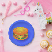 Borden van vers hamburgerpapier papieren bordje (Feest)