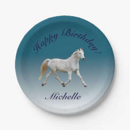 Borden van White Horse Birthday Papieren Bordje