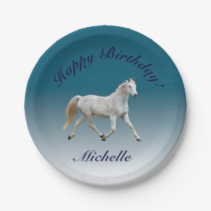 Borden van White Horse Birthday Papieren Bordje