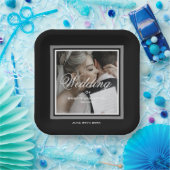 Borden van zwart-wit trouwpapier papieren bordje (Feest)