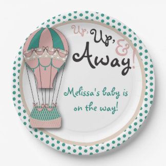 Borden voor Baby showers met warme luchtballon, Mi Papieren Bordje