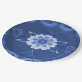 Borden voor blauw en wit rozingpapier papieren bordje (Gekanteld)