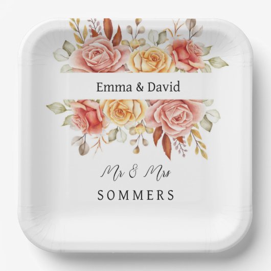 Borden voor bruiloft papieren bordje (Voorkant)