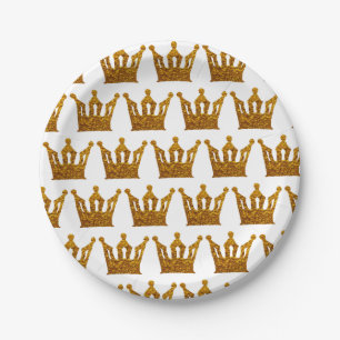 Borden voor gouden kroonpapier papieren bordje