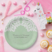 Borden voor groen elastisch papier papieren bordje (Feest)