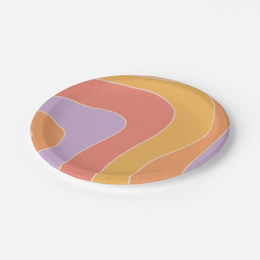 Borden voor groovy Party Paper Papieren Bordje (Gekanteld)