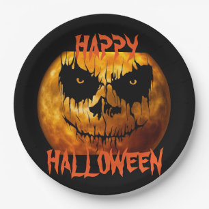 Borden voor hakpapier/spooky moons papieren bordje
