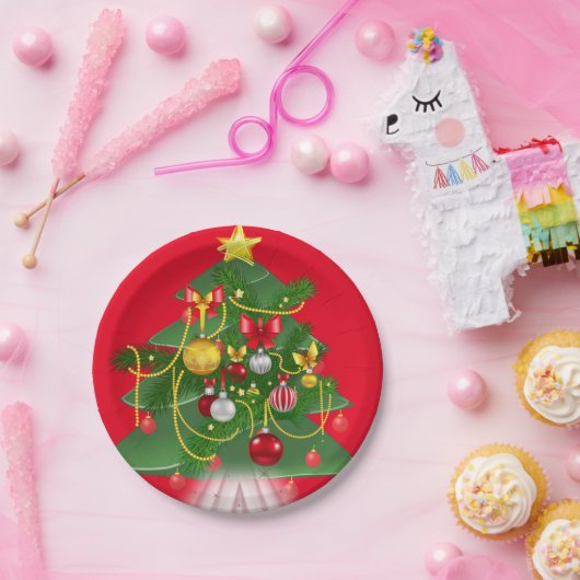 Borden voor kerstpapier, bomen papieren bordje (Feest)