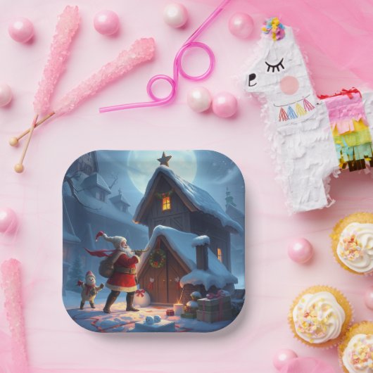 Borden voor kerstpapier papieren bordje (Feest)