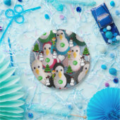 Borden voor kerstpapier, pinguïn papieren bordje (Feest)