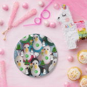 Borden voor kerstpapier, pinguïn papieren bordje (Feest)