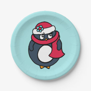 Borden voor kerstpinguïn papieren bordje