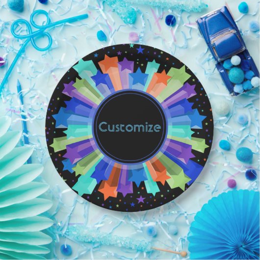 Borden voor kleurrijke regenboogstarburst papieren bordje (Feest)