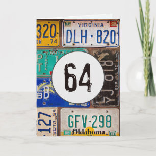 Borden voor licentie voor 64e verjaardag kaart