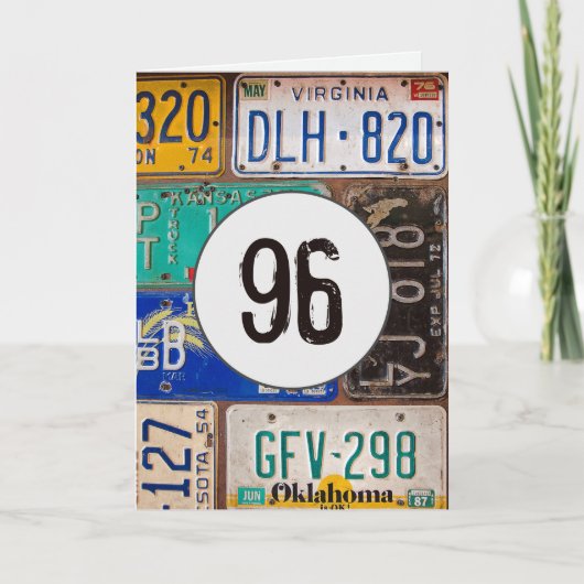 Borden voor  licentie voor 96e verjaardag kaart (Voorkant)