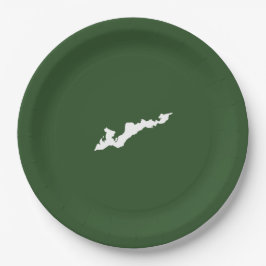 Borden voor Logo op het eiland - wit/groen Papieren Bordje