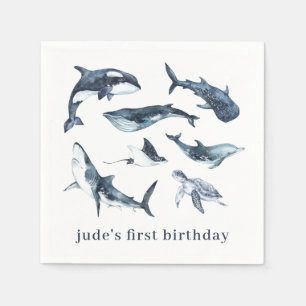 Borden voor Ocean Animals Paper Servet