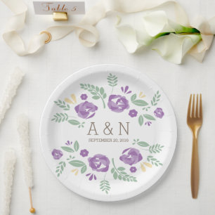 Borden voor Paars-landenflormonogram Papieren Bordje