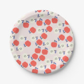 Borden voor rood appelpapier papieren bordje (Voorkant)