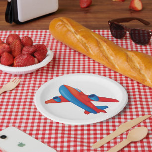 Borden voor rood- en blauw-vliegtuigpapier papieren bordje