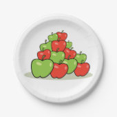 Borden voor rood en groen appelpapier papieren bordje (Voorkant)