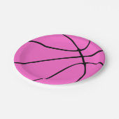 Borden voor roze Basketball Paper Papieren Bordje (Gekanteld)