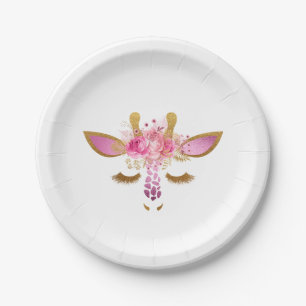 Borden voor roze en goudpapier papieren bordje