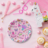 Borden voor roze prinses papieren bordje (Feest)